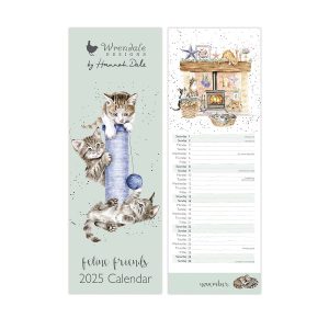 Wrendale Feline Friends Slim Calendar 2025